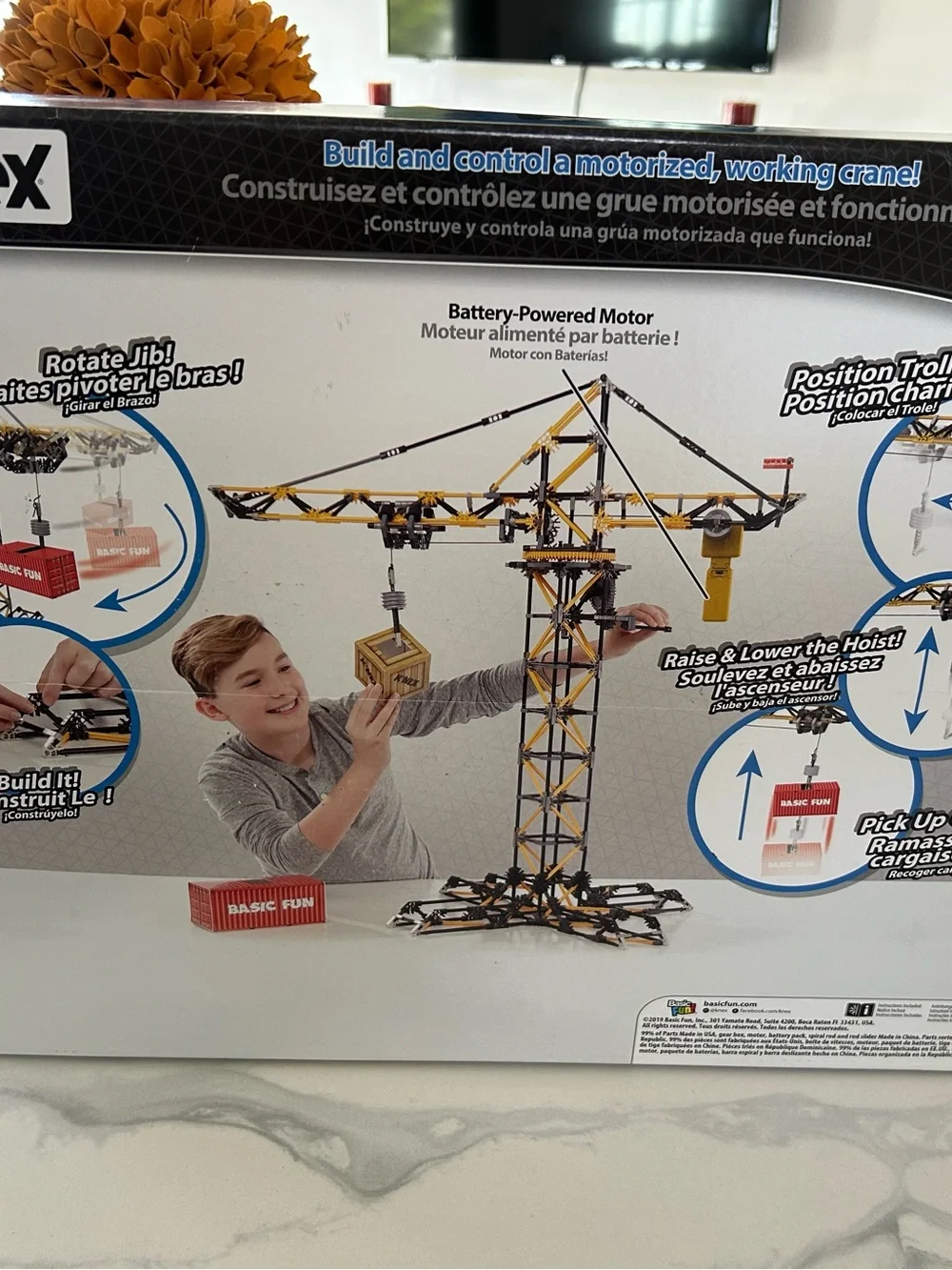 KNEX Yellow & Black Construction Crane Building Set - You Build It!